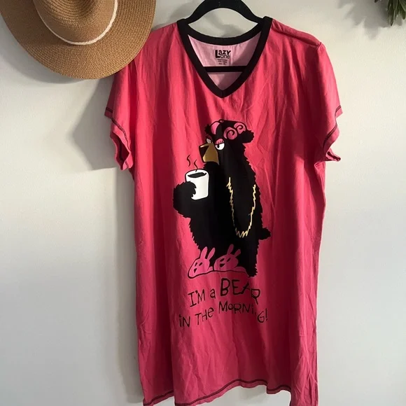 🩷 101 lazy one Alaska pajamas pjs large xl I’m a bear in the morning euc - Picture 2 of 5